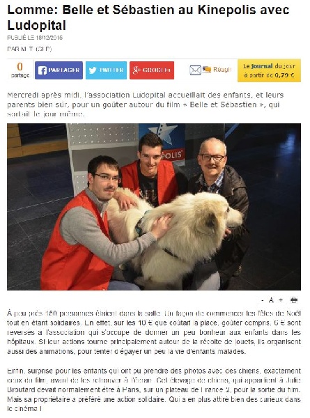 Belle & Sébastien 2015 avec Ludopital 